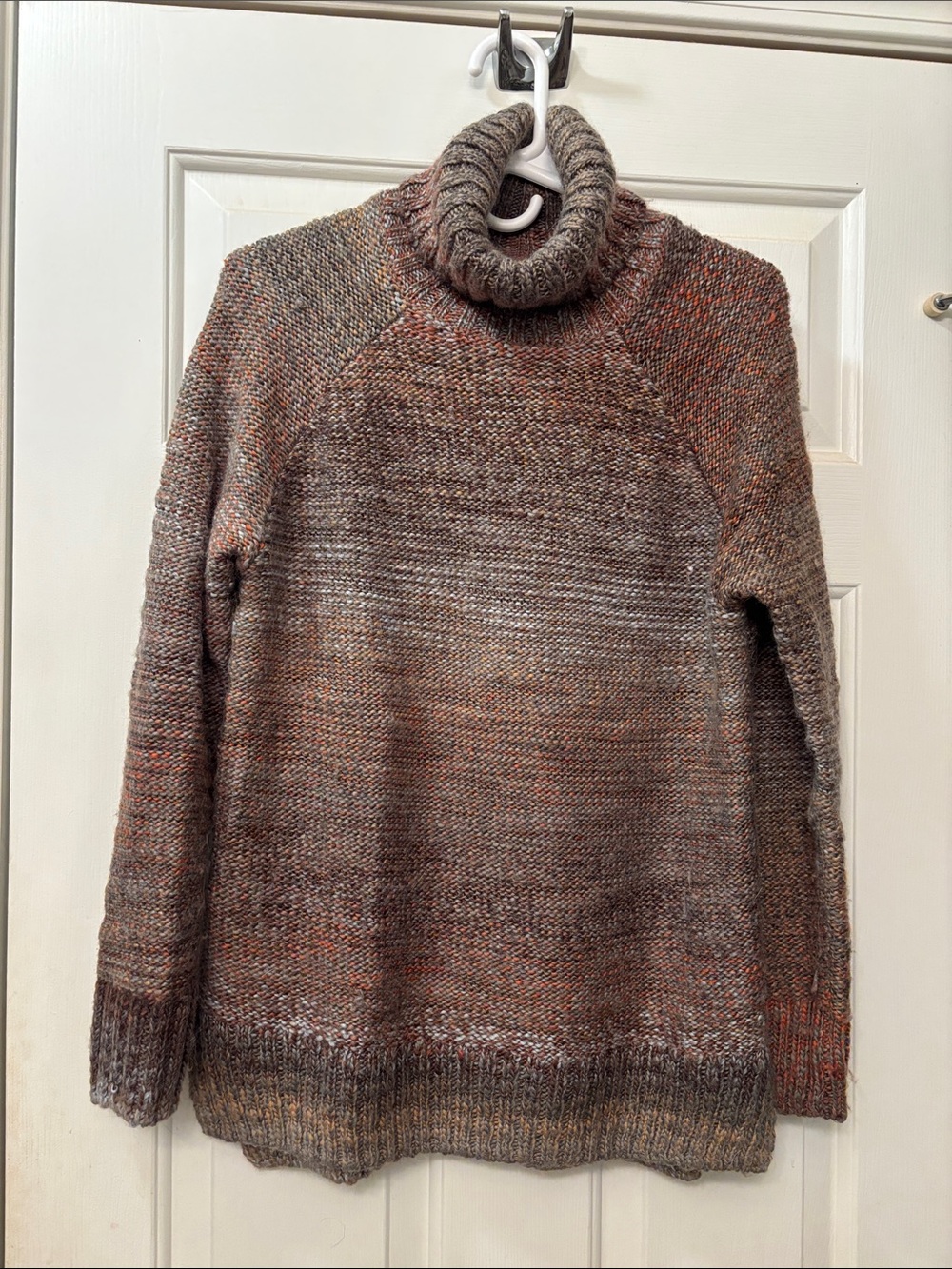 Prana Brown Multi-Blend Chunky Turtleneck Sweater